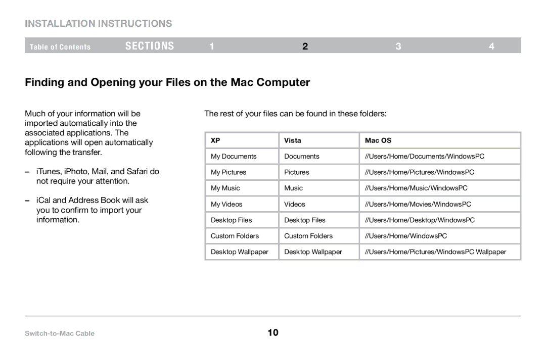 Belkin PM00760-A F4U001 manual Finding and Opening your Files on the Mac Computer, Vista Mac OS 