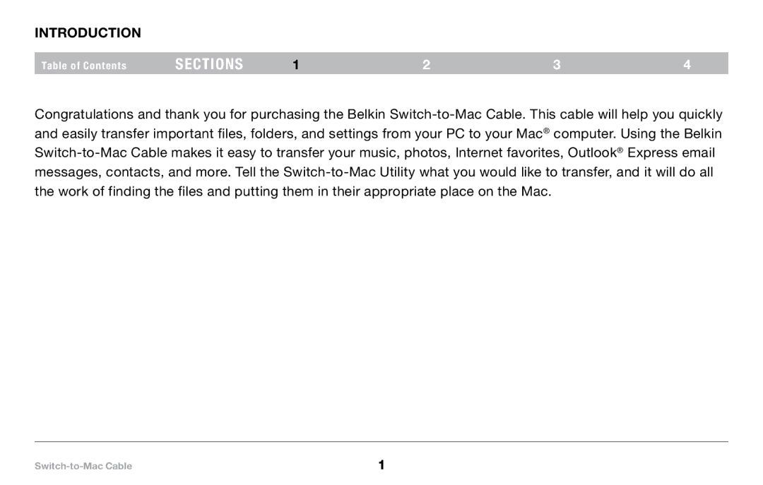 Belkin PM00760-A F4U001 manual Sections 