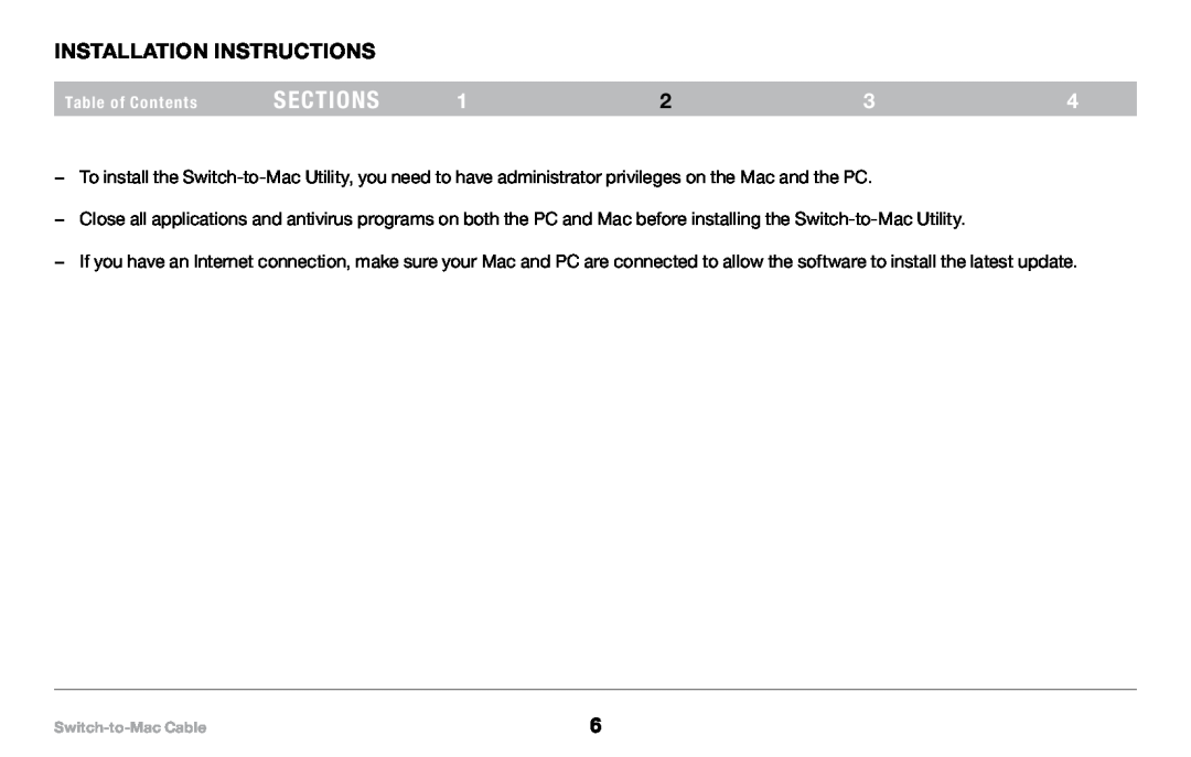 Belkin PM00760-A F4U001 manual Installation Instructions, sections 