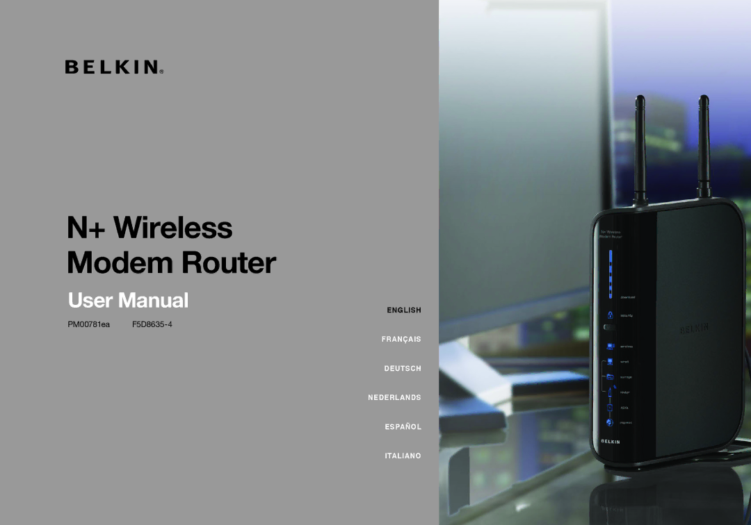 Belkin PM00781EA F5D8635-4 user manual + Wireless Modem Router 