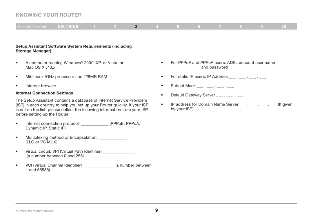 Belkin PM00781EA F5D8635-4 user manual Knowing your Router, Internet Connection Settings 