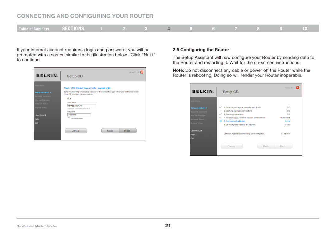 Belkin PM00781EA F5D8635-4 user manual Configuring the Router 