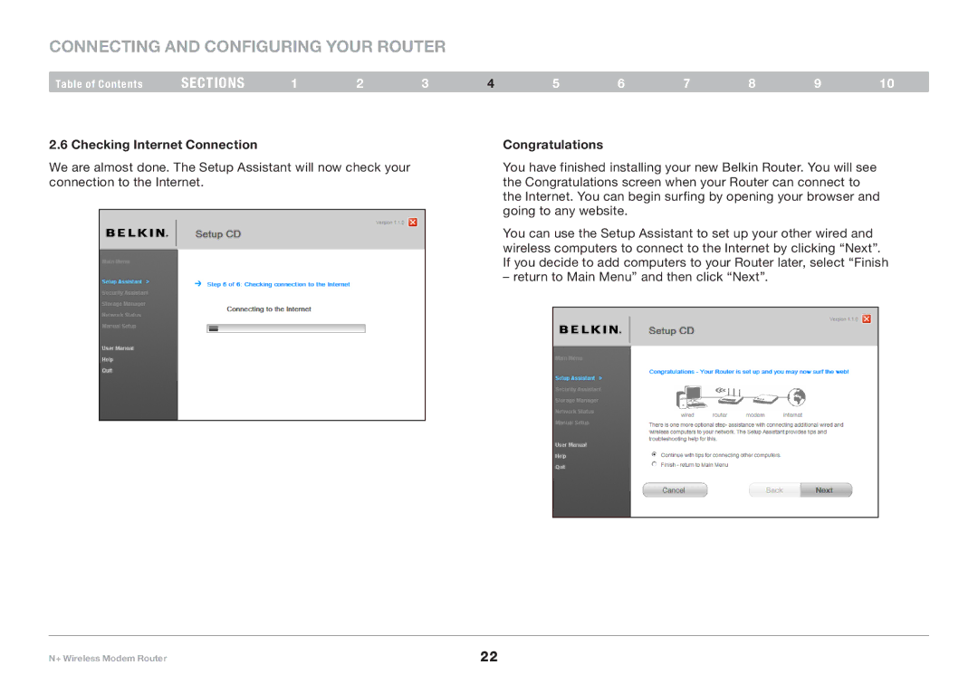 Belkin PM00781EA F5D8635-4 user manual Checking Internet Connection Congratulations 