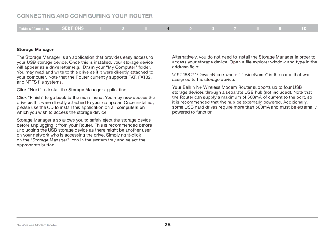 Belkin PM00781EA F5D8635-4 user manual Storage Manager 