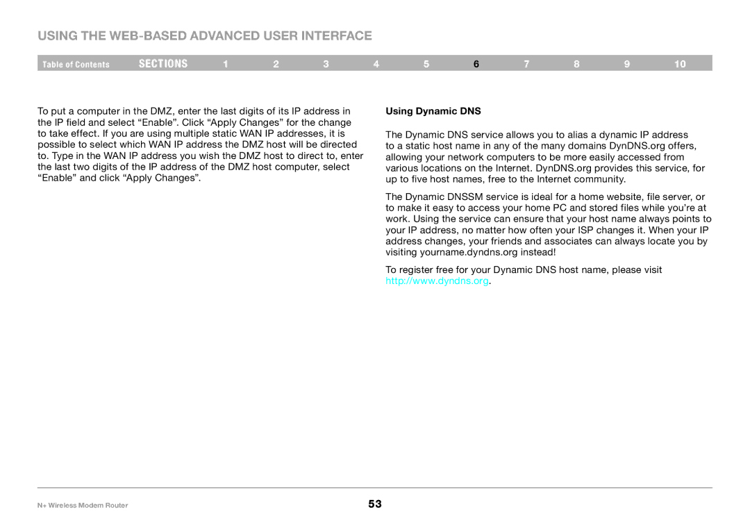 Belkin PM00781EA F5D8635-4 user manual Using Dynamic DNS 