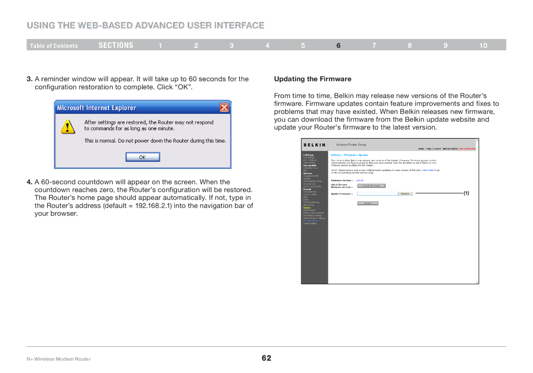 Belkin PM00781EA F5D8635-4 user manual Using the Web-Based Advanced User Interface 