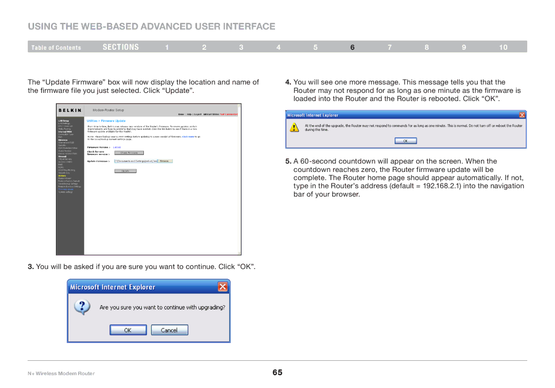 Belkin PM00781EA F5D8635-4 user manual Using the Web-Based Advanced User Interface 