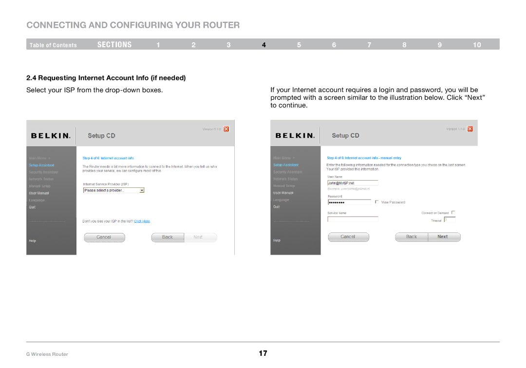 Belkin PM01110-A user manual Connecting and Configuring your Router 