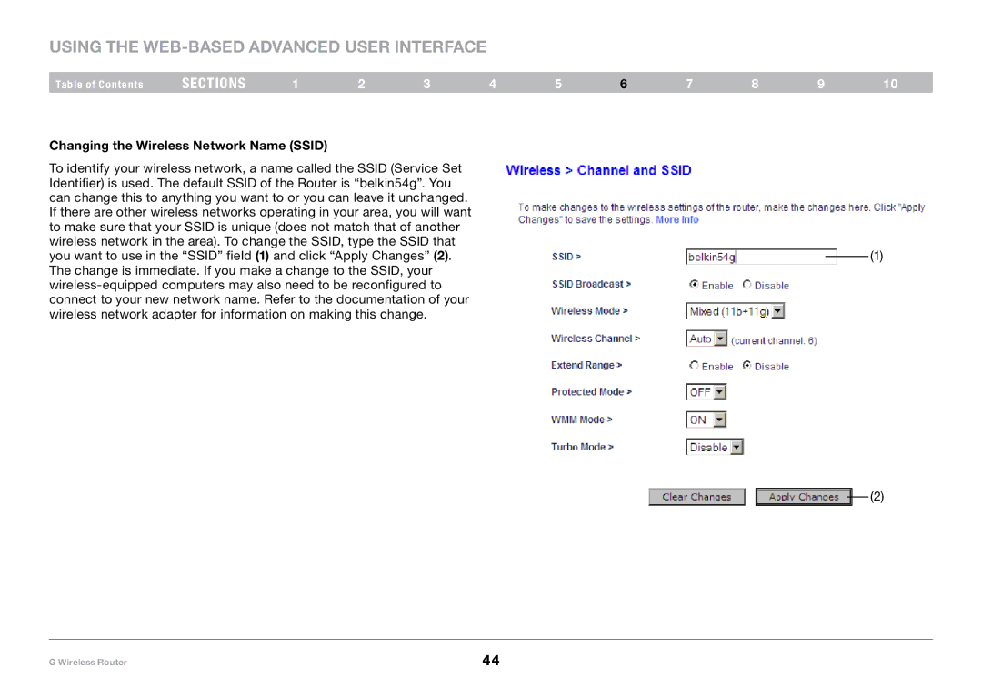 Belkin PM01110-A user manual Changing the Wireless Network Name Ssid 