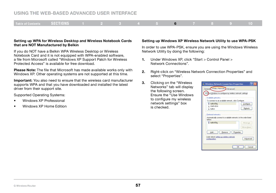 Belkin PM01110-A user manual Using the Web-Based Advanced User Interface 