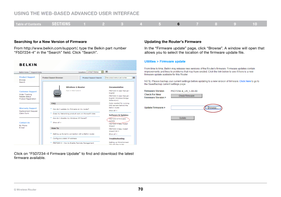 Belkin PM01110-A user manual Using the Web-Based Advanced User Interface 