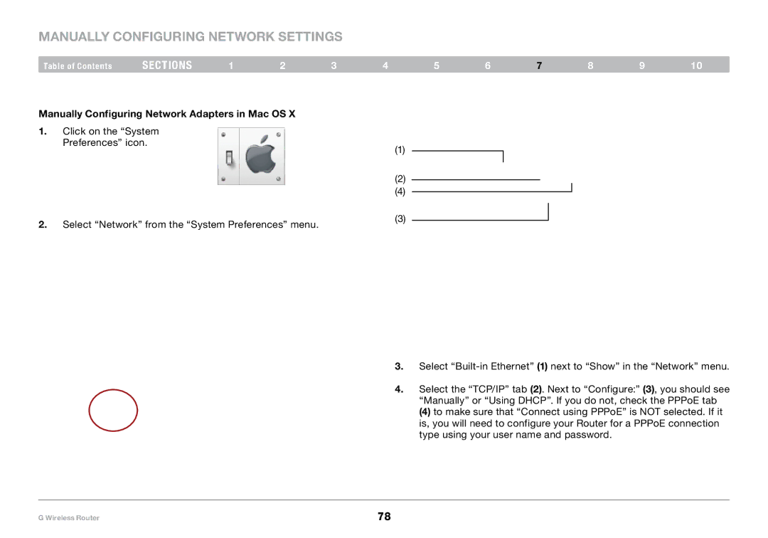 Belkin PM01110-A user manual Manually Configuring Network Settings 