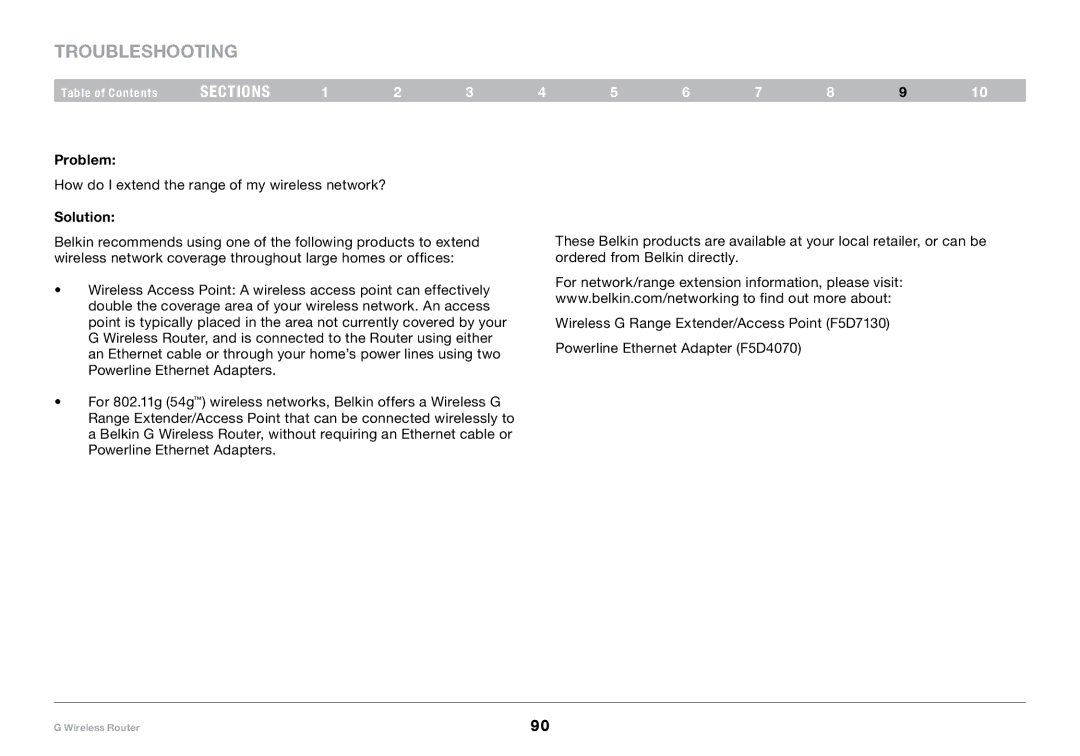 Belkin PM01110-A user manual How do I extend the range of my wireless network? 