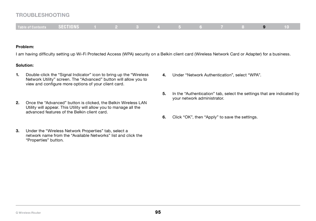 Belkin PM01110-A user manual Troubleshooting 