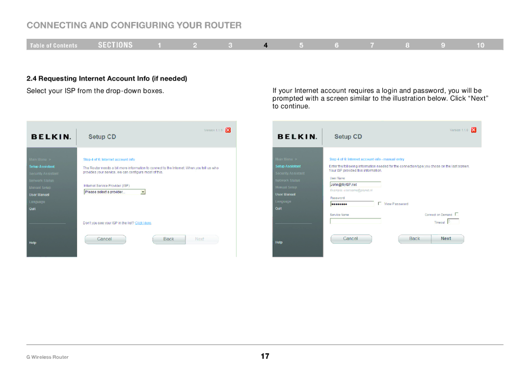 Belkin PM01110 user manual Connecting and Configuring your Router 