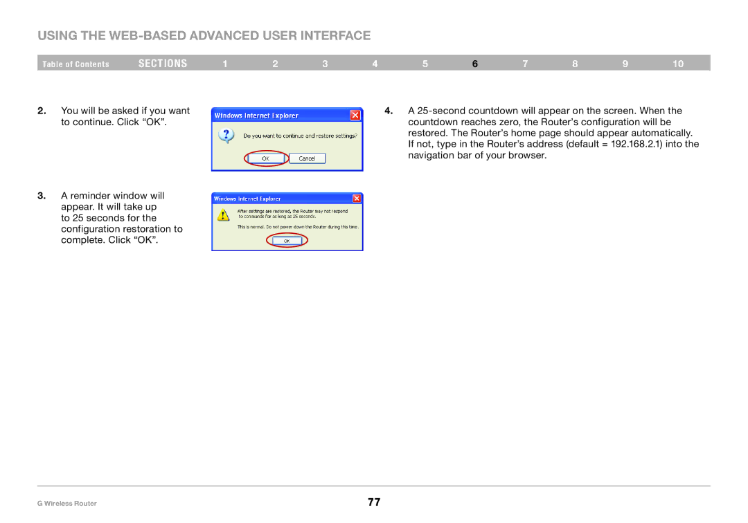 Belkin PM01110 user manual Using the Web-Based Advanced User Interface 