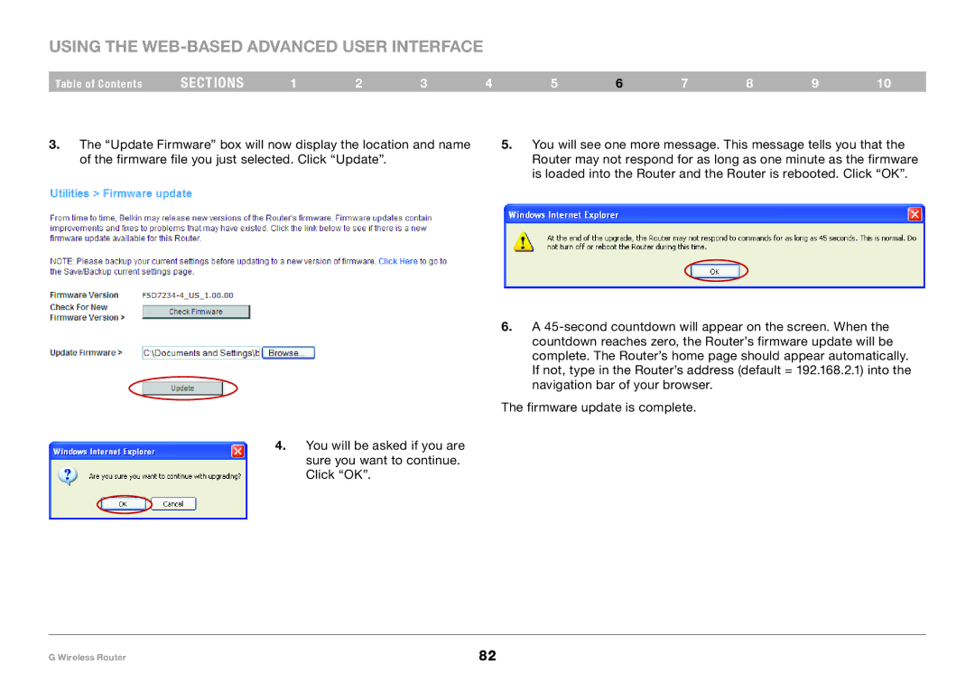 Belkin PM01110 user manual Using the Web-Based Advanced User Interface 