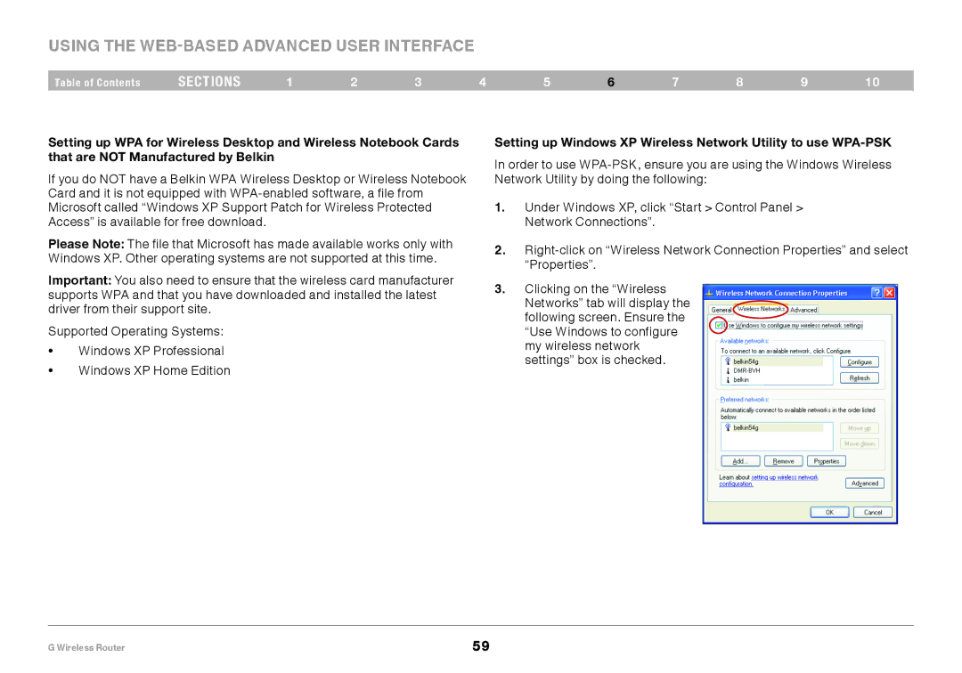 Belkin PM01110EA user manual Using the Web-Based Advanced User Interface 