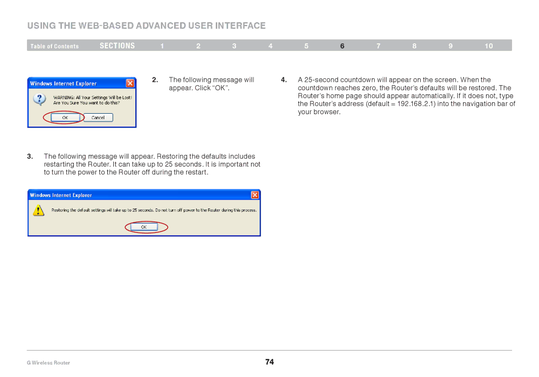 Belkin PM01110EA user manual Using the Web-Based Advanced User Interface 