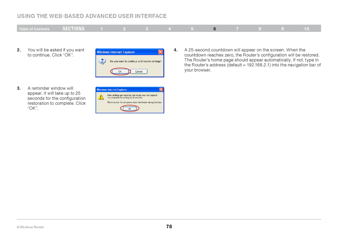 Belkin PM01110EA user manual Using the Web-Based Advanced User Interface 