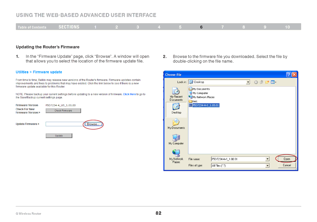 Belkin PM01110EA user manual Updating the Router’s Firmware 