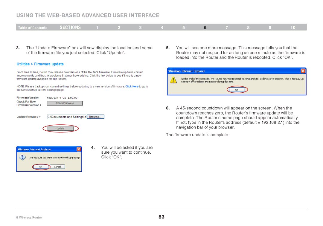 Belkin PM01110EA user manual Using the Web-Based Advanced User Interface 