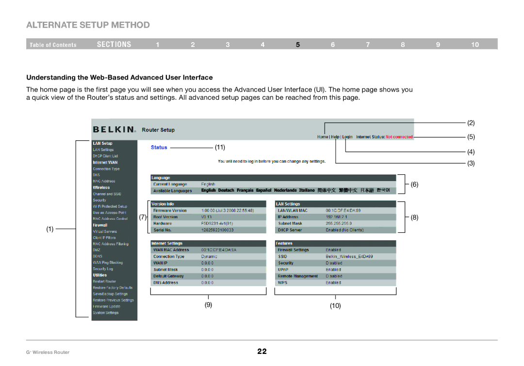 Belkin PM01116-A user manual Understanding the Web-Based Advanced User Interface 