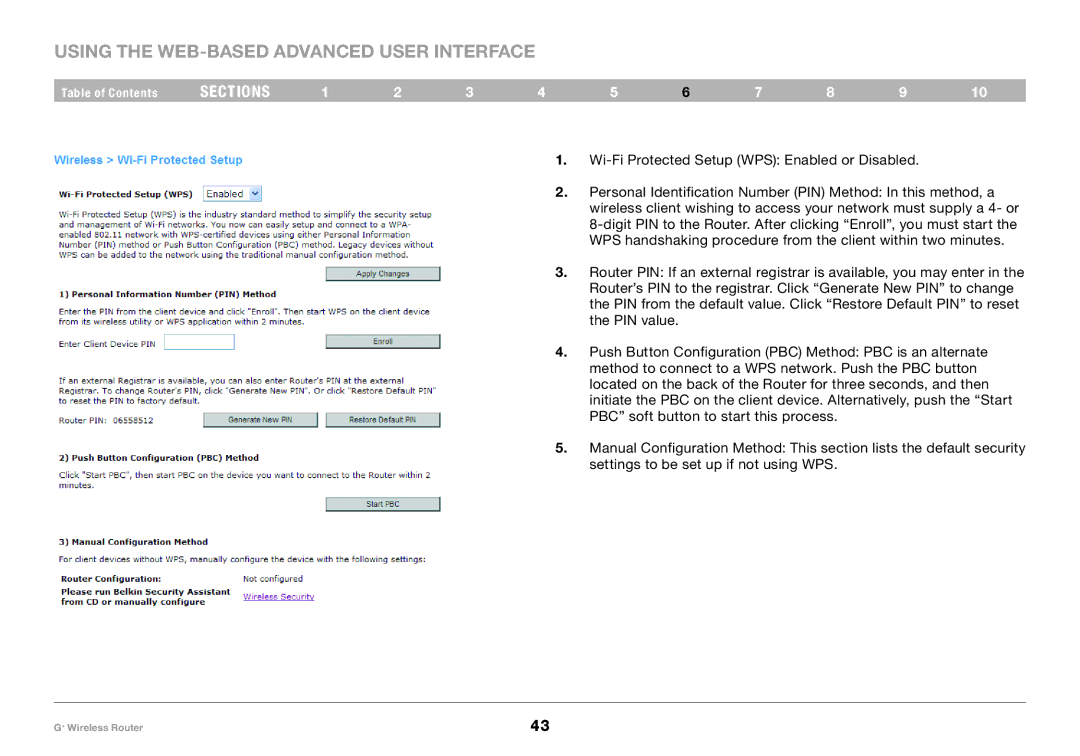 Belkin PM01116-A user manual Using the Web-Based Advanced User Interface 