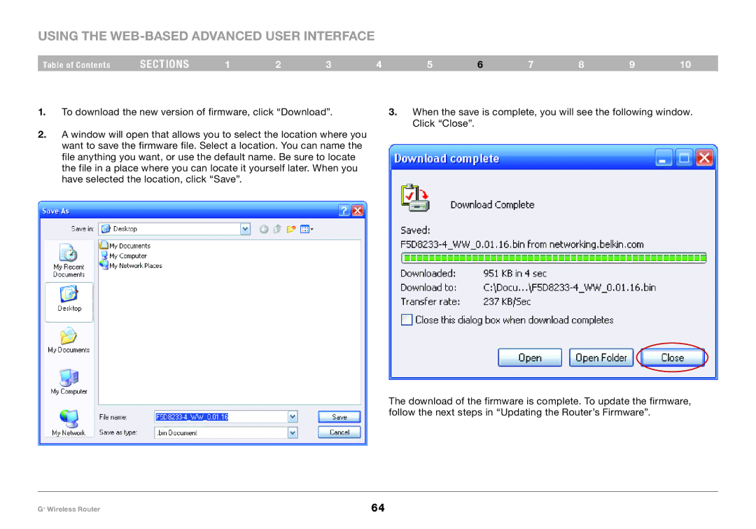 Belkin PM01116-A user manual Using the Web-Based Advanced User Interface 