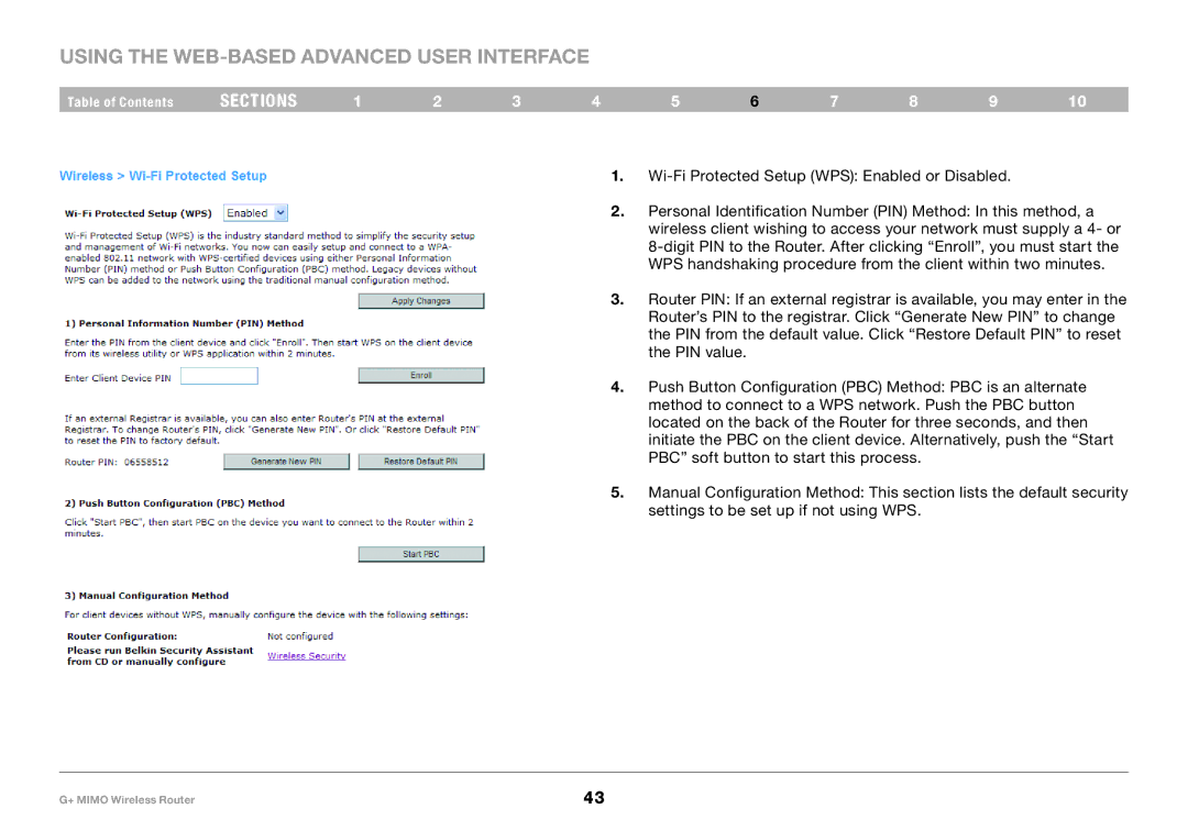 Belkin PM01116EA user manual Using the Web-Based Advanced User Interface 