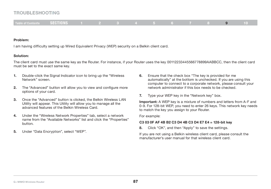 Belkin PM01116EA user manual Click OK, and then Apply to save the settings 