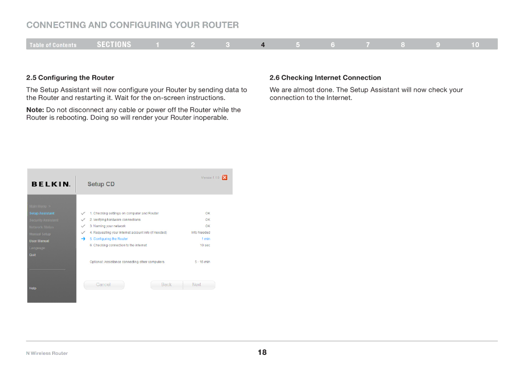 Belkin PM01122EA-B user manual Configuring the Router Checking Internet Connection 