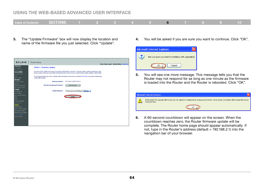 Belkin PM01122EA-B user manual Using the Web-Based Advanced User Interface 