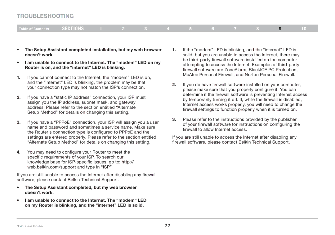 Belkin PM01122EA-B user manual Troubleshooting 