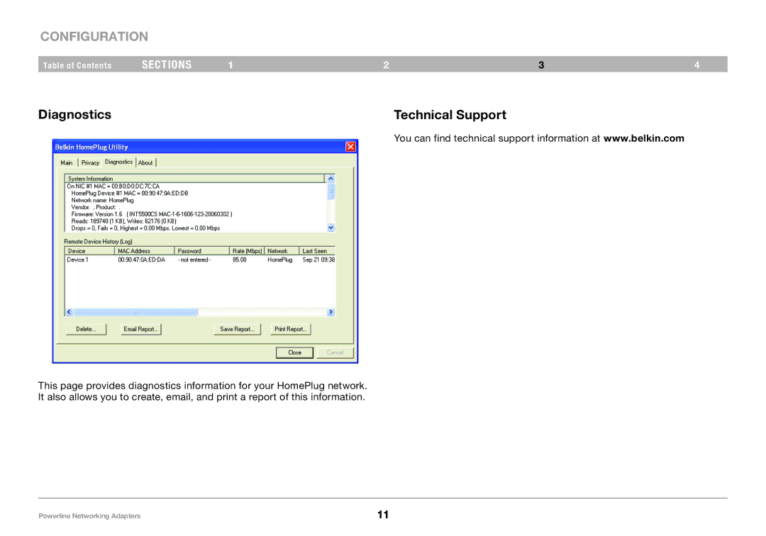 Belkin PM01141ea user manual Diagnostics Technical Support 