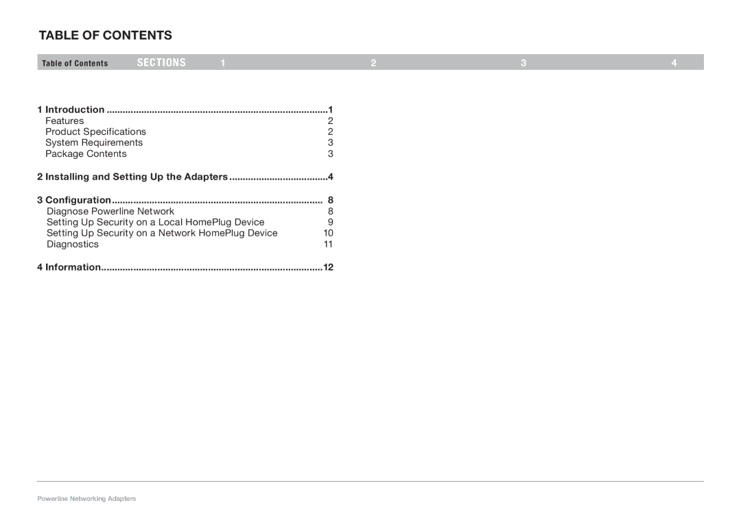 Belkin PM01141ea user manual Table of Contents 