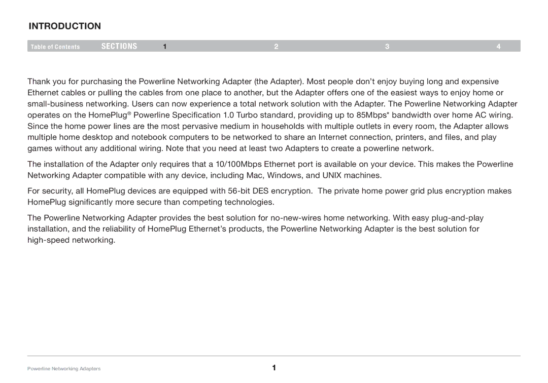 Belkin PM01141ea user manual Introduction, Sections 