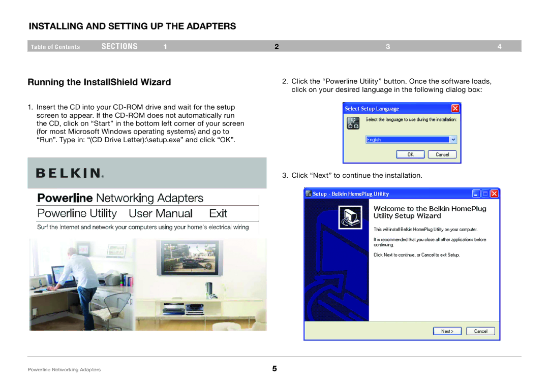 Belkin PM01141ea user manual Running the InstallShield Wizard 