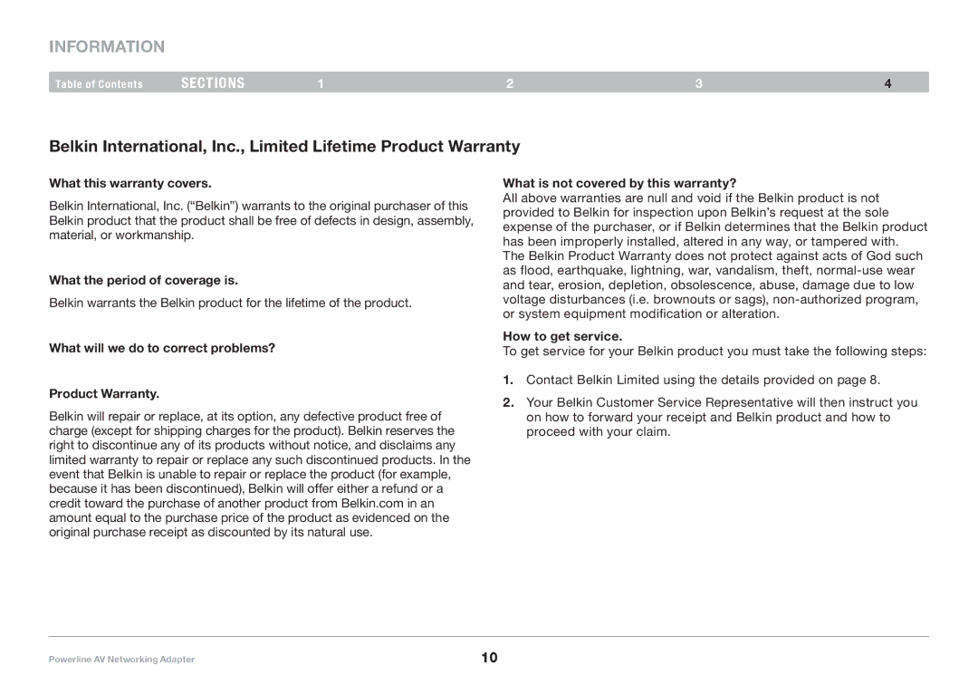 Belkin PM01146EA-A F5D4047V2 manual What this warranty covers, What the period of coverage is, How to get service 