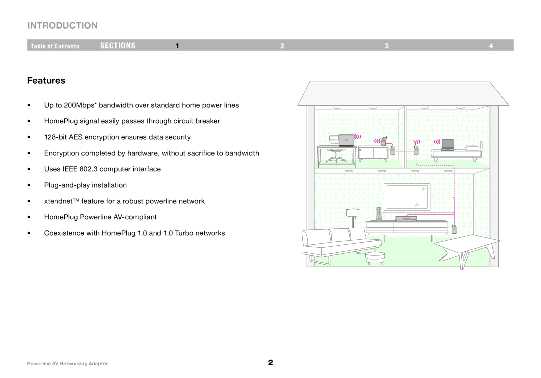 Belkin PM01146EA-A F5D4047V2 manual Introduction, Features 