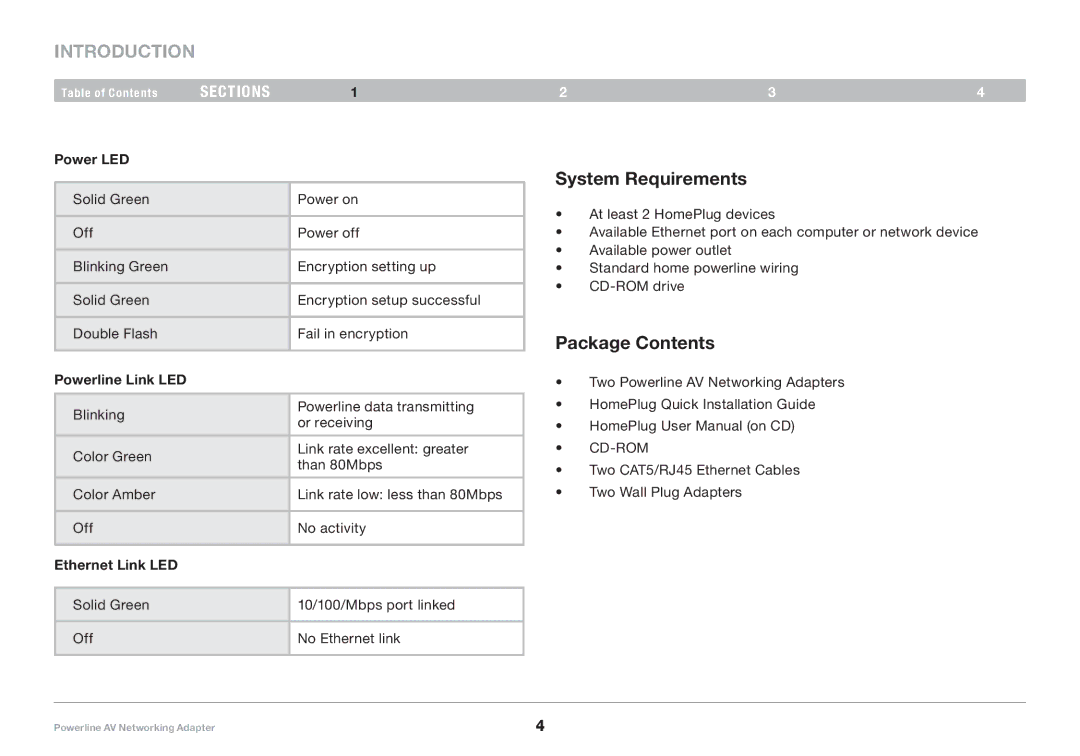 Belkin PM01146EA-A F5D4047V2 manual System Requirements, Package Contents 