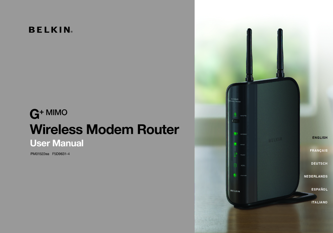 Belkin F5D9631-4, PM01522EA user manual Wireless Modem Router 