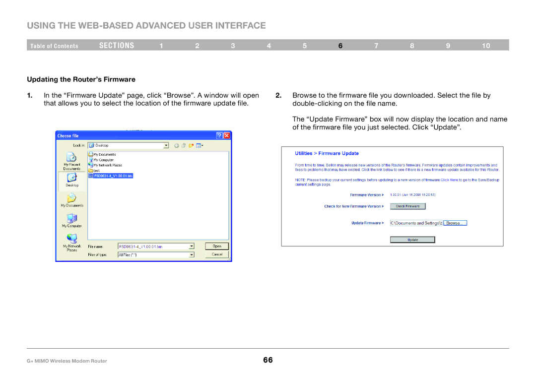 Belkin PM01522EA, F5D9631-4 user manual Updating the Router’s Firmware 