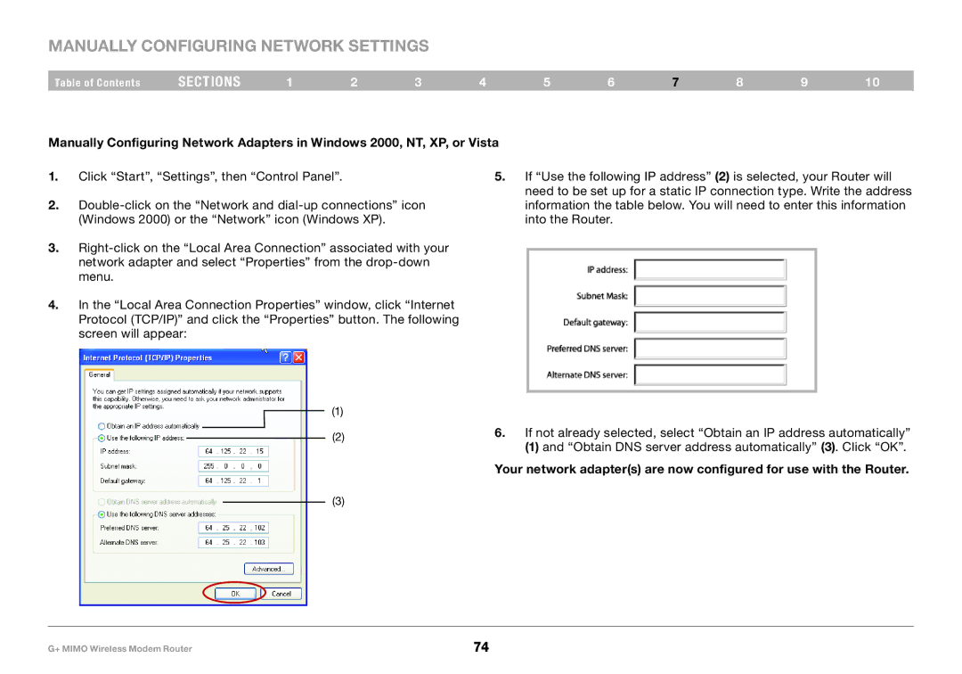 Belkin PM01522EA, F5D9631-4 user manual Obtain DNS server address automatically 3. Click OK 