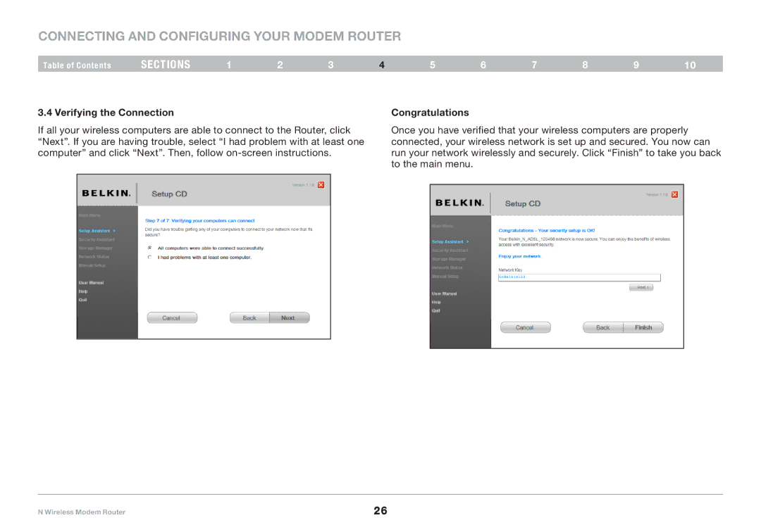 Belkin PM01527ea F5D8636-4 user manual Verifying the Connection Congratulations 