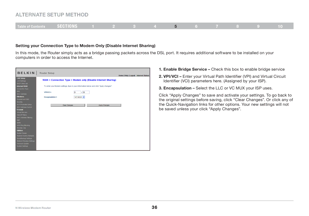 Belkin PM01527ea F5D8636-4 user manual Alternate Setup Method 