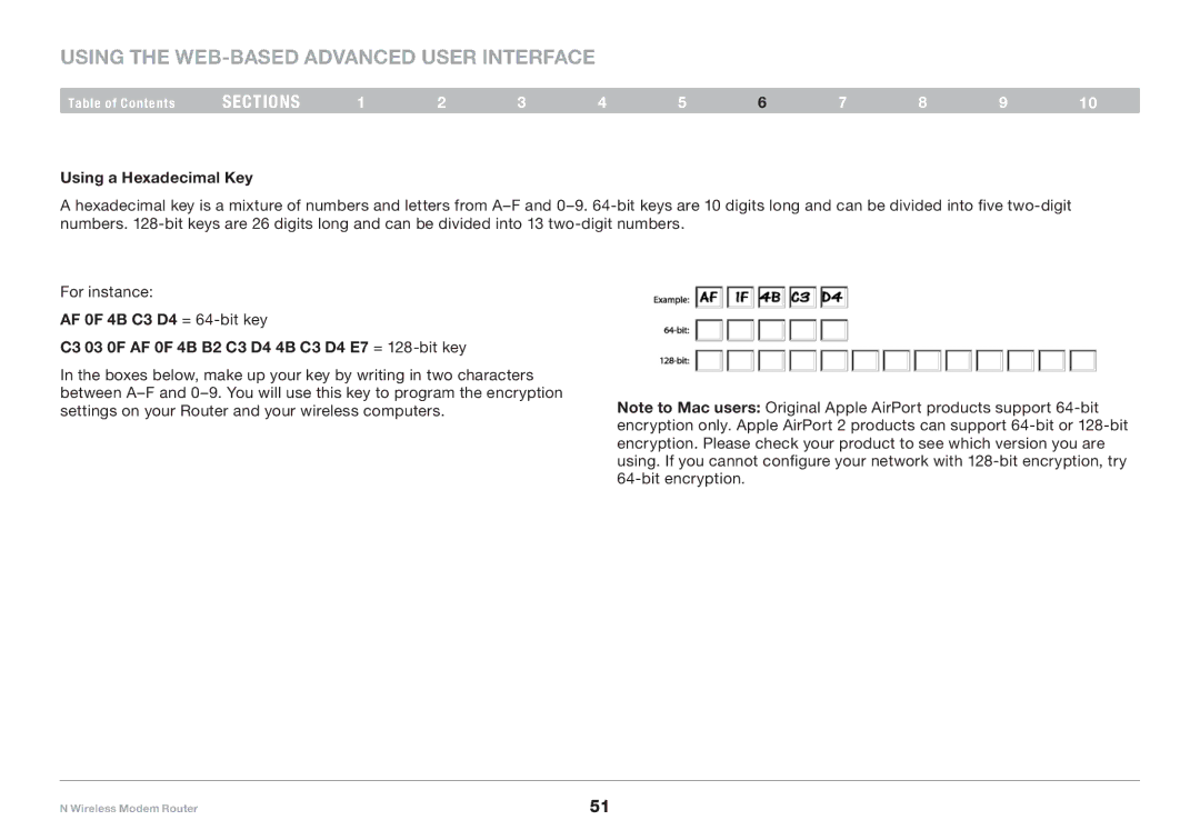 Belkin PM01527ea F5D8636-4 user manual Using a Hexadecimal Key 