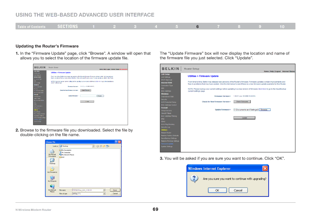 Belkin PM01527ea F5D8636-4 user manual Updating the Router’s Firmware 