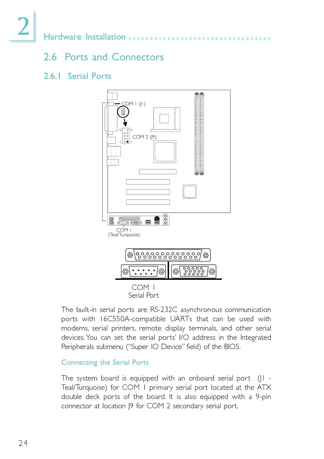 Belkin PM11-EL/RAMA, PM11-UL/RAMA, PM11-EC/RAMA manual Ports and Connectors, Connecting the Serial Ports 