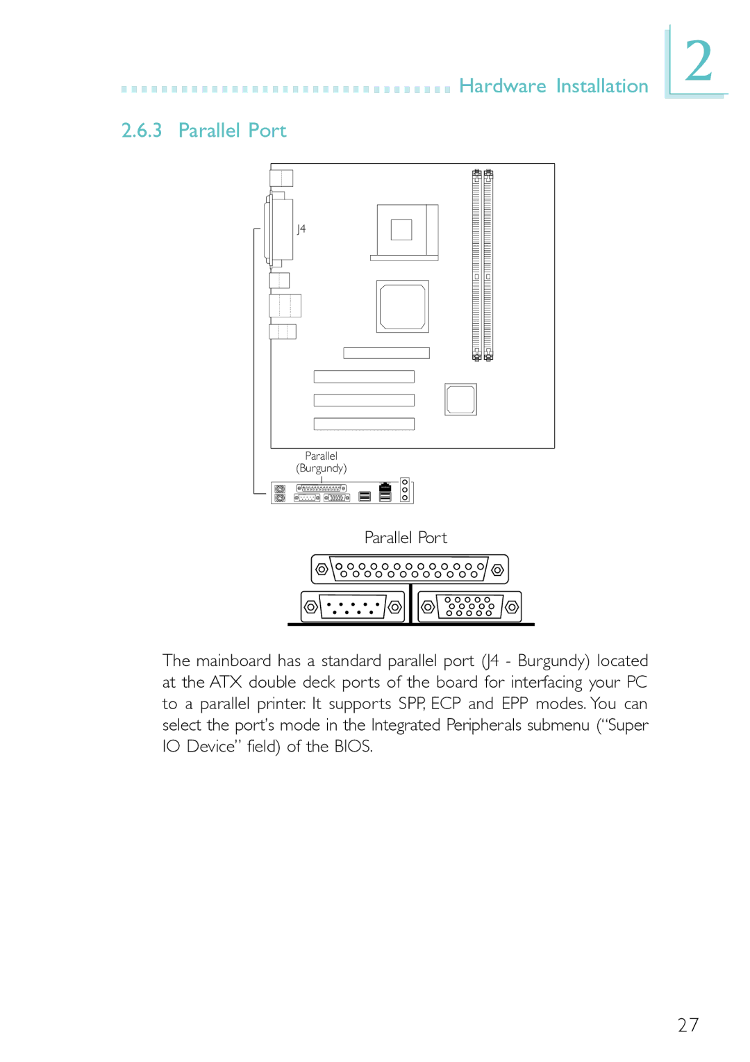 Belkin PM11-EL/RAMA, PM11-UL/RAMA, PM11-EC/RAMA manual Hardware Installation Parallel Port 